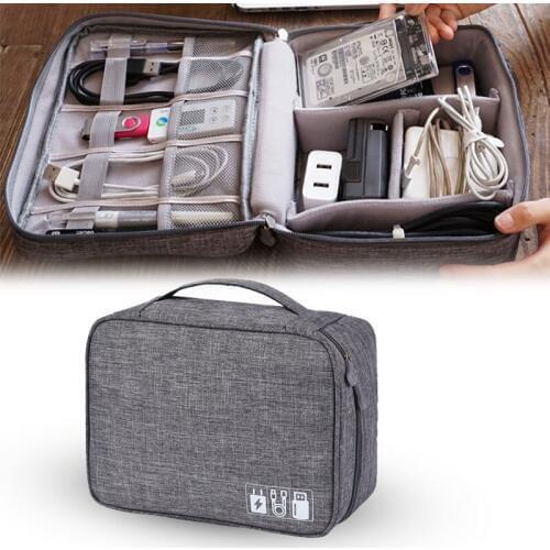 Travel Cable Bag Portable Digital USB Gadget Organizer Charger Wires Cosmetic Zipper Storage kit Case Accessories Storage