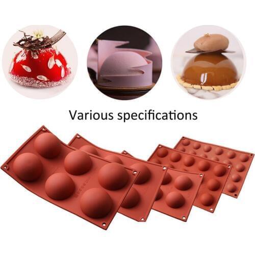 Round Shape Dessert Mould DIY Decor Ball Sphere Silicone Mold For Cake Pastry Baking Chocolate Candy Fondant Bakeware Kitchen
