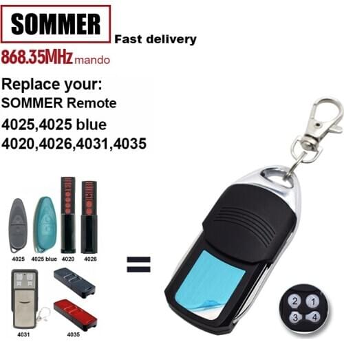 Garage Control For Sommer 4011/4025/ 4020 TX03-868-4/4031/4035/APERTO 4025 Door Command 868.35MHz Opener
