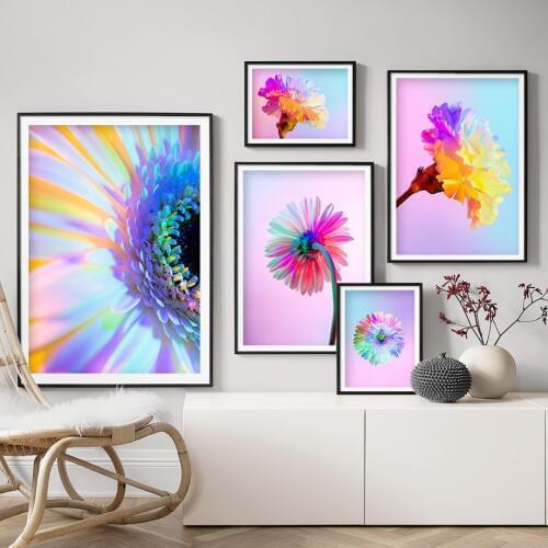 Chrysanthemum Carnation Colorful Flower Wall Art Canvas Painting Nordic Posters And Prints Wall Pictures For Living Room Decor