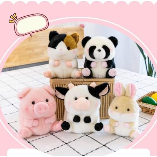 18/23cm Cartoon Cow Panda Rabbit Plush Doll Animal Duck Soft Stuffed Toys Gift