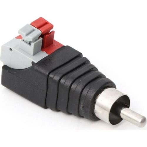 Speaker Wire A/V Cable to Audio Male RCA Connector Adapter Jack Press Terminal for TV Television Wire Cord