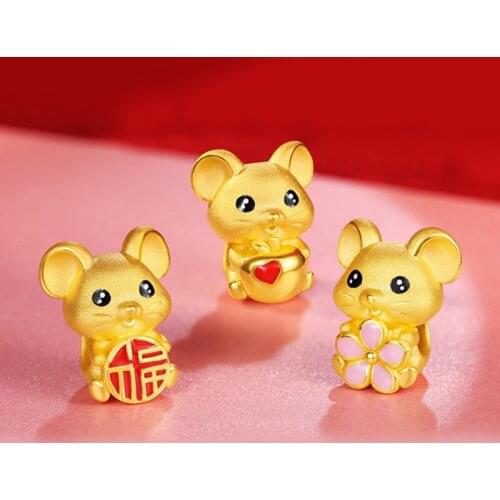 KOFSAC 2020 Cute Gold Color Mouse Bracelets For Women Men Jewelry Fashion Red Rope Bracelet Bangle Girl Boy Birthday Gifts