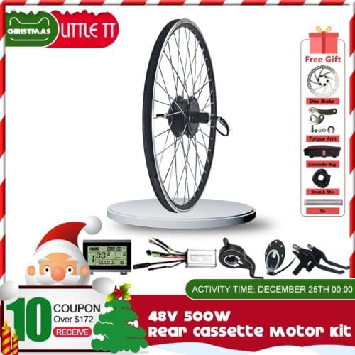 Ebike Conversion Kit 20-29 inch 700C 48V 500W Rear Cassette Hub Motor wheel for Electric Bicycle Conversion Kit