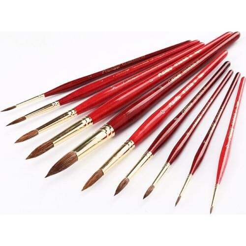 Martini M7 Red Skinny Watercolor Brush Mixed Squirrel Hair Round Head Pen Hand-painted Design Illustration Pen Student Supplies