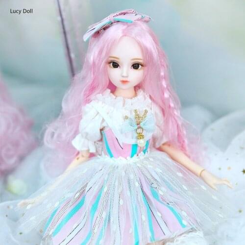 1/4 BJD doll Dairy Queen name by Amenda pink pink hair mechanical joint Body clothes shoes, 45cm