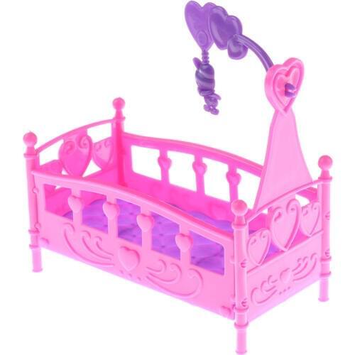Cute Mini Dolls House Toy Darling Doll Furniture for Girl Rocking Cradle Bed for Doll Accessories For Girl Gift