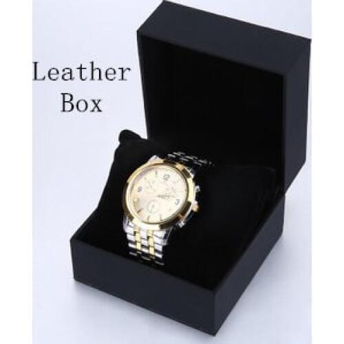Fashion Black Watch Box Square Soft Watch Box With Pillow Watch Organizer And Packing Gift Storage Box B005