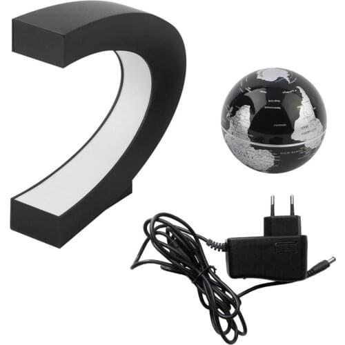 Fashion Electronic Floating Tellurion C Shape Magnetic Levitation Floating Globe World Map With LED Light Home Decoration Gifts