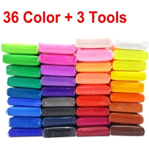 36 Color Light Soft Clay DIY Toys Children Educational Air Dry Polymer Plasticine Safe Colorful Light Clay Toy Gift To Kids