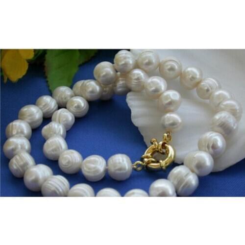 Natural 9-10MM White Akoya Cultured Pearl Necklace 18" AAA+R