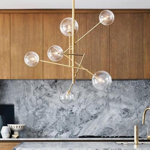 Nordic Glass Bubble Pendant Light Vintage Art Glass Ball Design Livingroom Restaurant Kitchen Led Light Fixtures Free Shipping