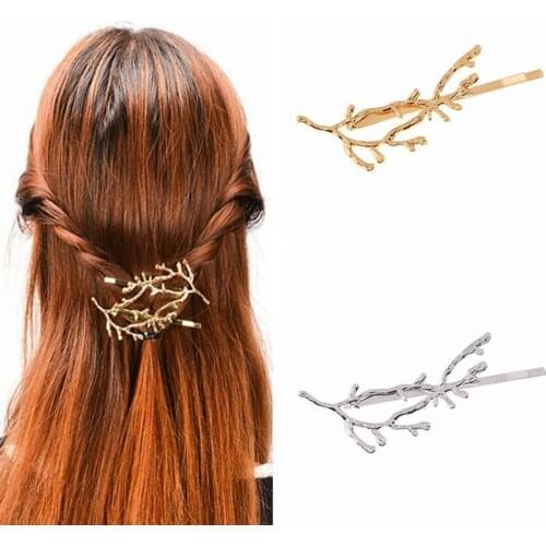 NEW Stylish tree hair clip Leaf clip Barrettes Headwear Fashion Party Hair Accessories Gold/Silver