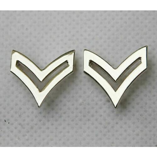 PAIR OF US ARMY CORPORAL SUBDUED METAL COLLAR RANK BADGE PIN MILITARY GIFT military Store