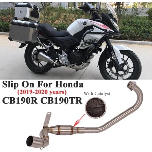 Full System Motorcycle Exhaust Escape For Honda CBF190TR CB190R Modified Front Middle Link Pipe Slip On Catalyst Without Muffler