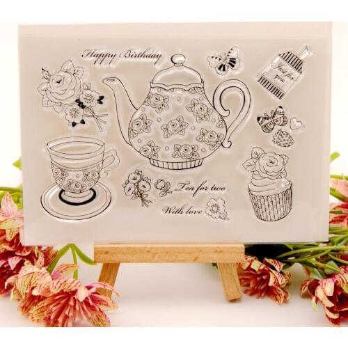 Clear Stamps Flowers teapot Rubber Stamp for DIY Scrapbooking Card Making Album Photo Paper New 2020 Stamps Handmade Decorative