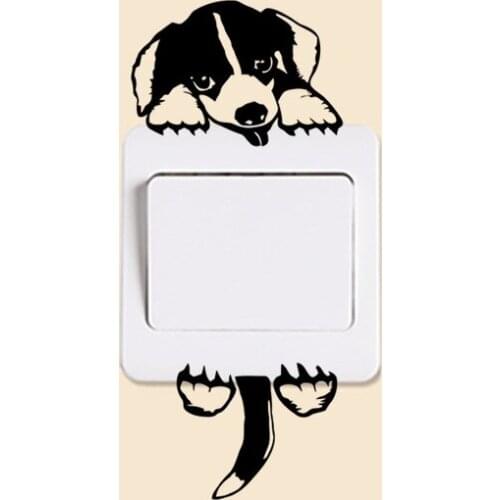 Cartoon dog Wall Decal Living Room Removable Mural Stick Creative Pattern Mural Art Wall Stickers Waterproof Wallpaper