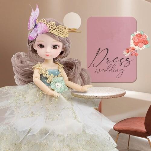 20cm Bjd Doll Fairy Tale Princess Series Set 3D Eyes 13 Joints Movable 8 Points Dress Up Fashion Girl Toy Children Dress Up Gift