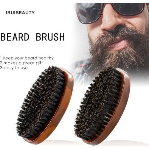 Mens Beard Brush Log Bristle Bristle Beard Comb Modeling Tool Oval Beard Brush Mens Beard Daily Cleaning Tool