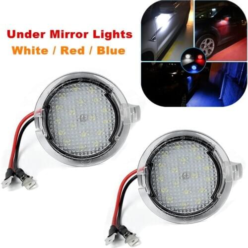 Pair Car LED Under Side Mirror Puddle Lights For Ford Mondeo 5 Taurus F-150 Edge Fusion Flex Everest Explorer Expedition Raptor