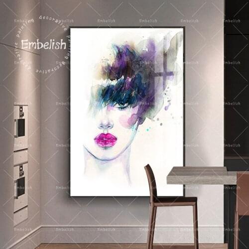 Embelish 1 Pieces Creative Abstract Woman Face Modern Home Decor Pictures For Living Room Wall Posters HD Print Canvas Paintings