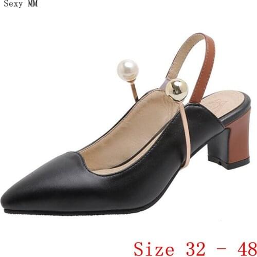 Women Sandals High Heel Shoes Slingback Woman High Heels Ladies Pumps Small Plus Size 32 33 -40 41 42 43 44 45 46 47 48