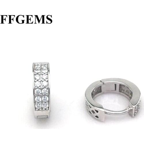 FFGems 925 Silver Earring Sterling Zircon Elegant Fine Jewelry Earrings For Women Lady Engagement Wedding Party Gift Box
