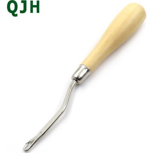 1PCS Carpet Making Repair Craft Tool Wooden Handle Latch Crochet Crochet Hair Knitting Needle Wig Knitting Expansion Modeling