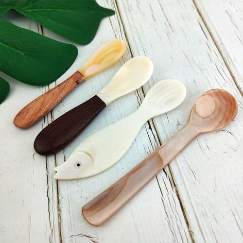 1PC Natural Conch Shell Ice Cream Coffee Spoon Caviar Spoon Mother of Pearl Seashells Stirring Spoons Teaspoon Kitchen Tool