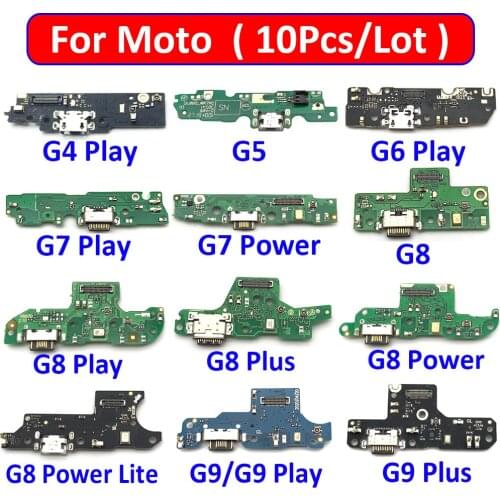 10Pcs Dock Connector USB Charger Charging Board Port Flex Cable For Moto G5 G4 G6 G7 G8 G9 Play Plus Power Lite One Hyper Macro