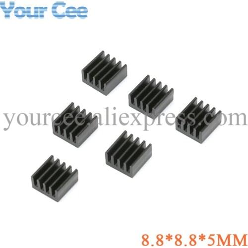 10 pcs 8.8*8.8*5mm Heatsink Radiator Cooling Fin Aluminum Heat Sink for Raspberry Pi, Chip, LED, Power IC Transistor, Module PBC