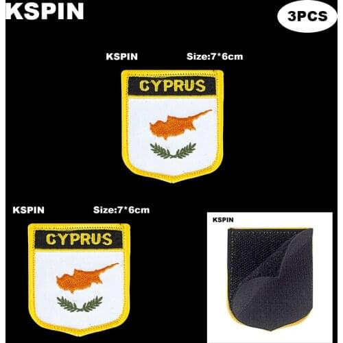 National Flag Patch Hook Loop Cyprus Badges Armband 3D Stick on Jacket Backpack Stickers