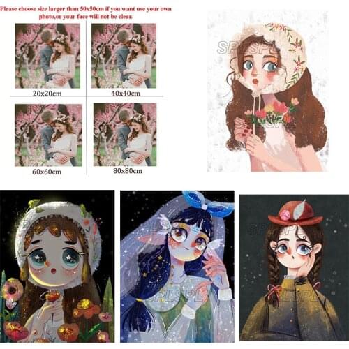 5D Diy Diamond Painting Cross Ctitch Kits Diamond Mosaic Embroidery Animals Cartoon Big Eyes Figures Painting Round Drill Gift