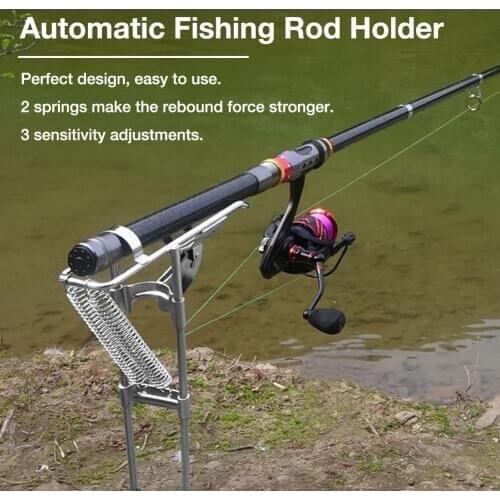 Automatic Fishing Rod Holder Fishing Rod Support Bracket Double Spring Fishing Rod Bracket For Outdoor Fishing Dropship