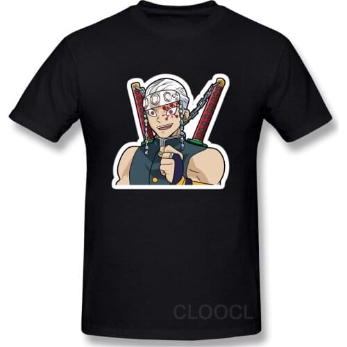 CLOOCL Fashion Anime Demon Slayer Season 2 Black Cotton T-Shirt Fashion Printed Shirt Casual Harajuku Hip Hop Cotton Black Tees