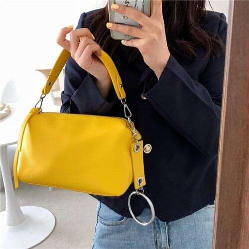 Ladies Soft Bags Solid Color Crossbody Bags for Women Vintage Leather Handbag Female Shoulder Messenger Bag Sac White Armpit Bag