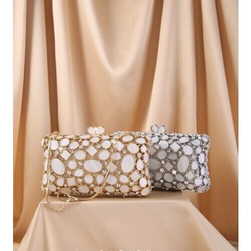 Shell shape Crystal Clutch Purse Rhinestone Diamond Evening Bags Clutches bags Ladies Prom Shoulder Bags for mom gift bag wallet
