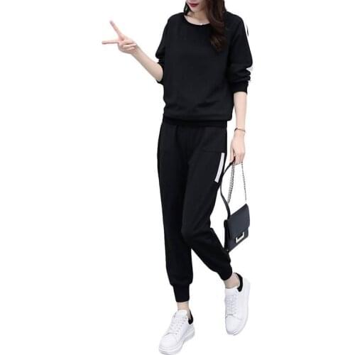 Two Piece Set Women Plus Size Sports Suit Women 2021 Autumn And Winter New Loose Casual Womens Sweater Tracksuit Wives
