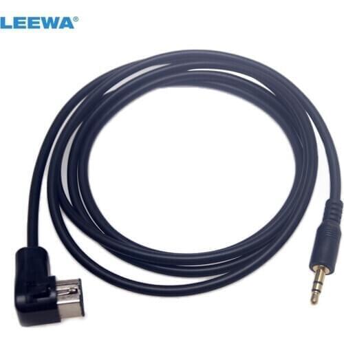 LEEWA 5pcs Car Radio Audio 3.5mm Male AUX-IN Adapter Cable for Volkswagen Lavida Skoda Octavia MP3 12-Pin Port AUX Wire