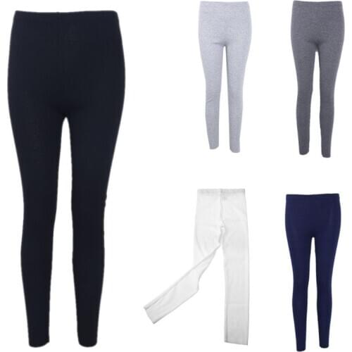 Womens Autumn Warm Ankle Length Leggings Cotton Ribbed Knit Striped Elastic Tights Plain Solid Color Basic Bottom Skinny Pants