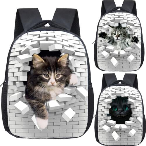 Hot Sale Animal Cat 3D School bag Kids Funny Cartoon Kindergarten Backpacks Cute Cat Rucksack Children Preschool Bookbag Mochila