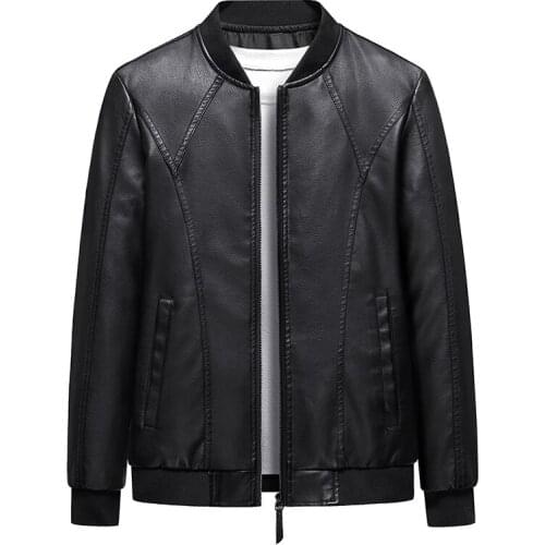 Men PU Leather Jacket Motorcycle 8XL Mens Jackets Black Outwear New Male Autumn Casual Motorcycle PU Jacket Biker Leather Coats