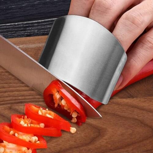 1 piece of stainless steel finger protector vegetable cutter finger protector adjustable safe and easy to cut kitchen accessorie