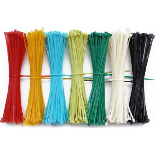 15pcs Self Locking Nylon Cable Ties 3 x 200mm Plastic Zip Tie Band Wire Binding Wrap Straps DIY Cable Fasten Organiser Colorful