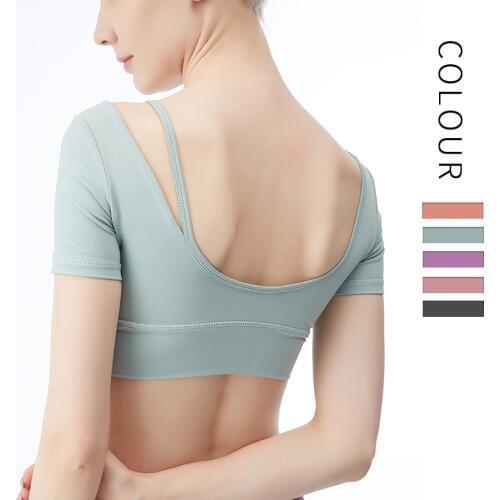 2020 New Yoga T-shirt Women' Fashion Sports Fitness Yoga Short Sleeve T-shirt Running Fitness Yoga Short T-shirt