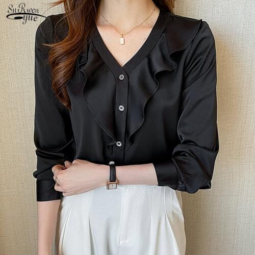 Loose Bow Vintage Hong Kong Style Printing Long Sleeve Women Shirts Autumn 2009 Fashion Casual Women Tops and Blouses 6569 50