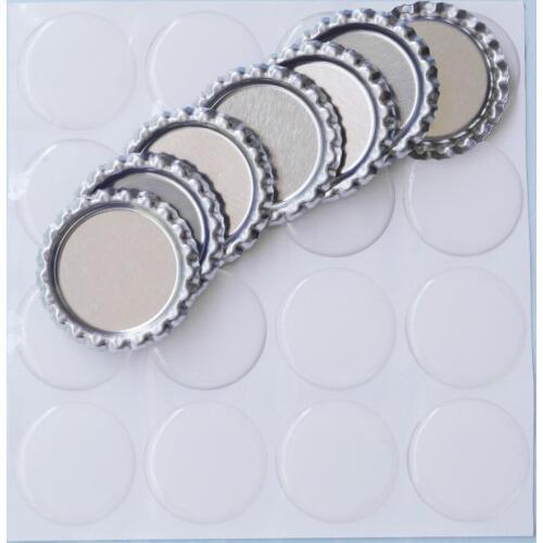100sets 1'' Flat Silver Bottle Caps Bottlecaps With Round Clear Epoxy Sticker For DIY Jewelry Crafts Hairbow Necklace Pendants