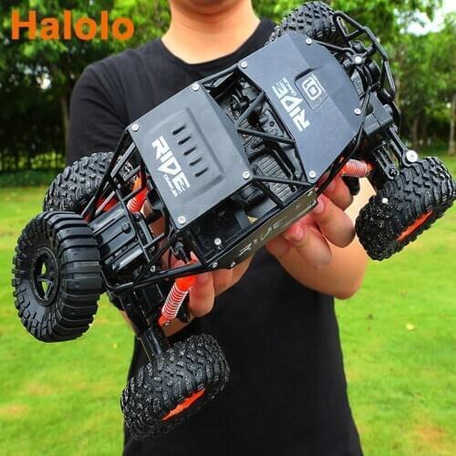 Alloy 2.4G rc car 1/16 10km/h Off-Road Drive Bigfoot cars electric four-wheel climbing Double Motors Vehicle toys car for gift