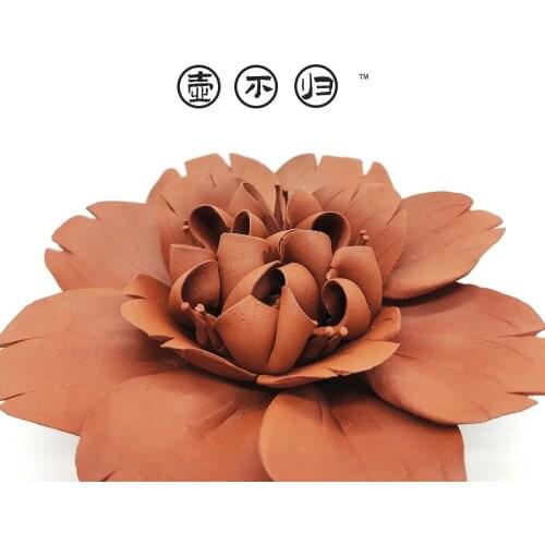 Handmade peony purple clay tea pet ornaments home decoration creative tea sets tea decorations