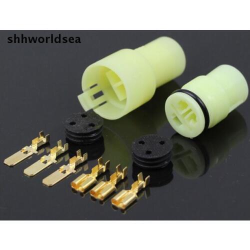 Shhworldsea 3 Pin/way 6180-3541 6.3mm car waterproof wire connector,Auto wiring harness plug, electrical connector